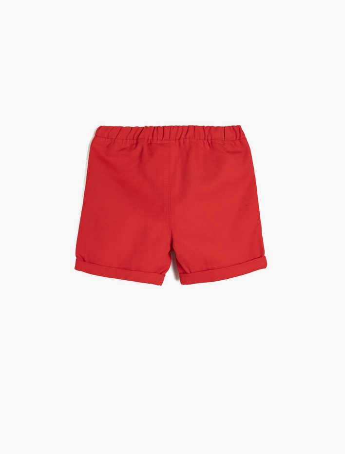 Erkek Bebek Pamuklu Cep Detaylı Beli Lastikli Basic Şort