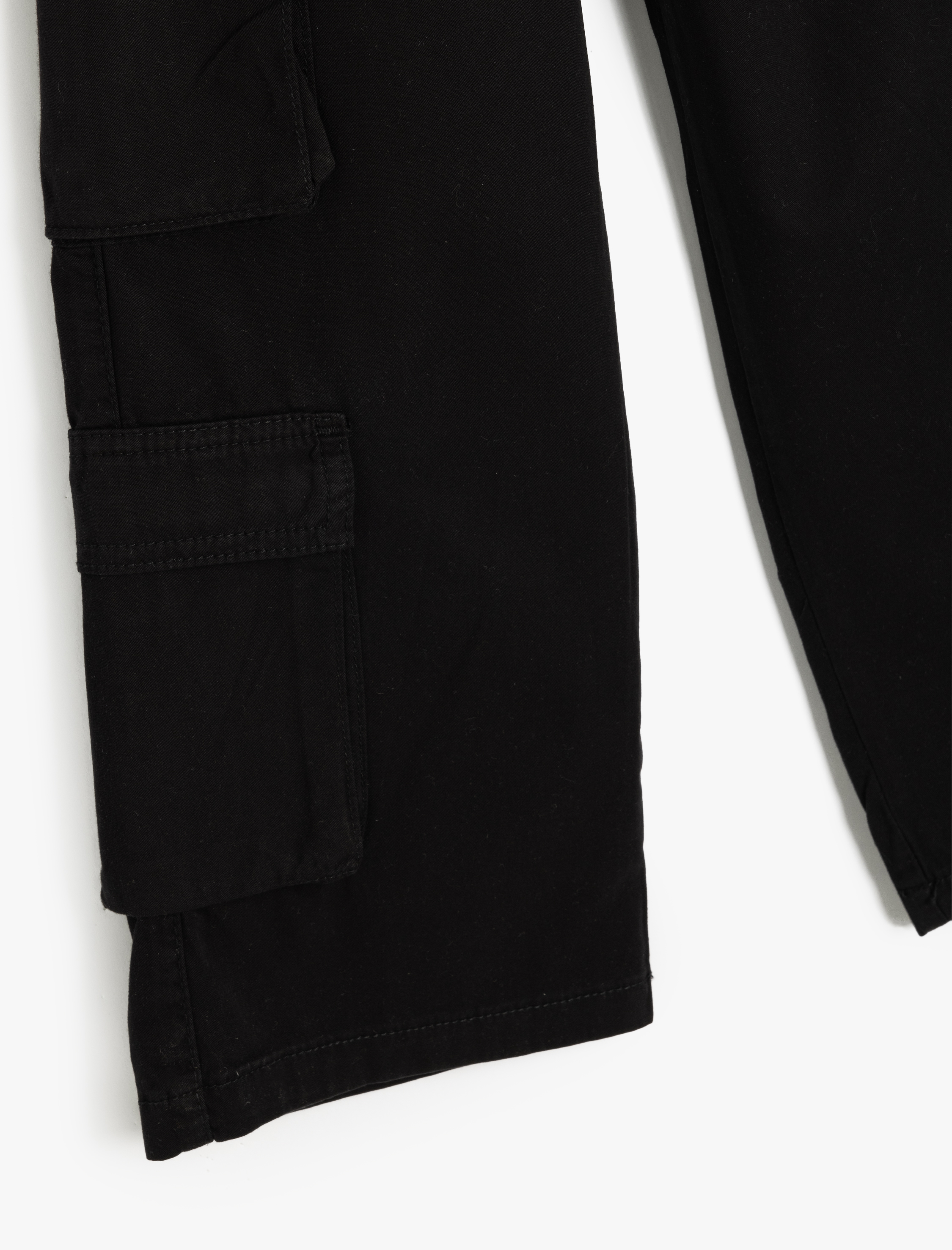  Kız Çocuk Pamuklu Kargo Cep Detaylı Denim Pantolon