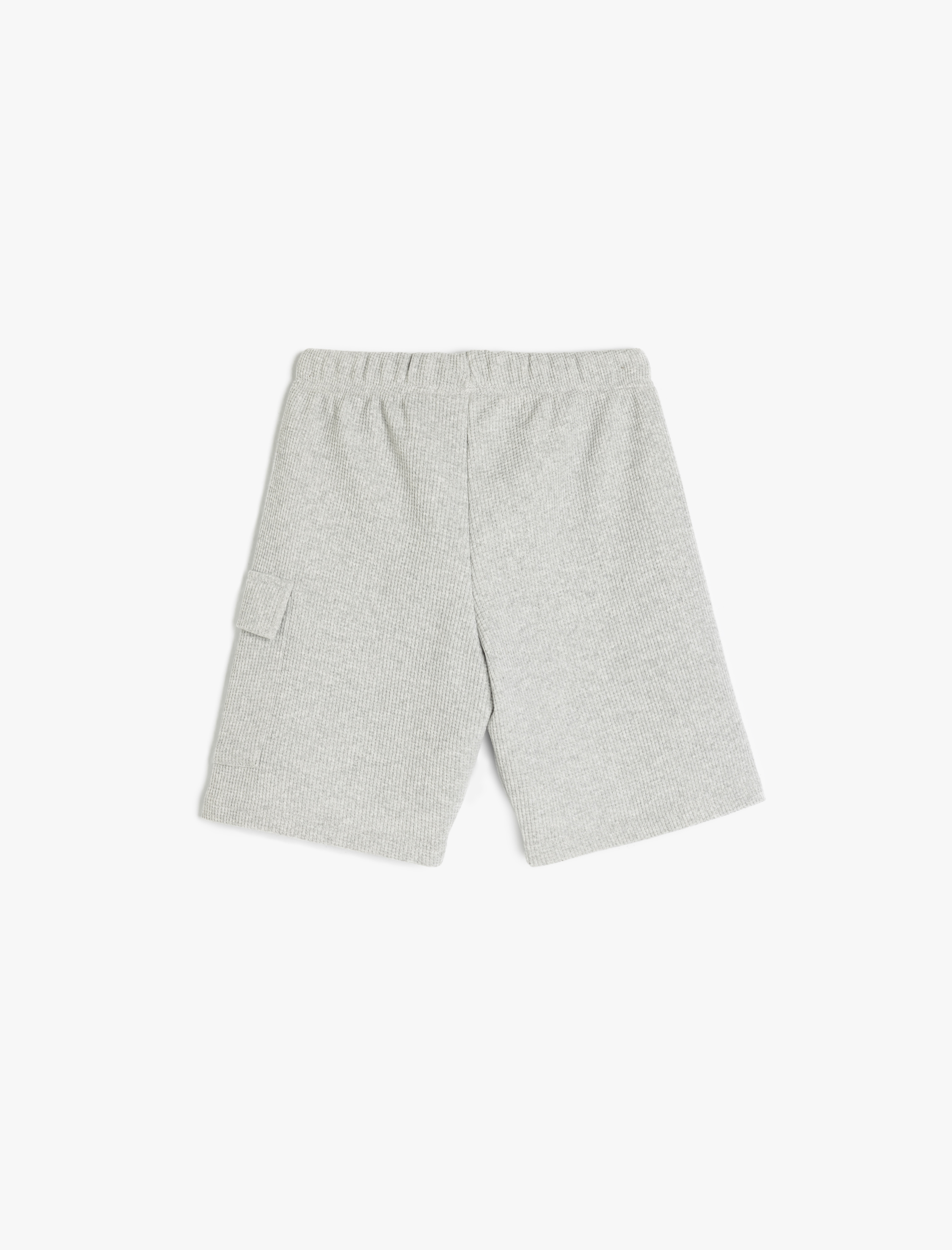  Erkek Çocuk Beli Lastikli Kapaklı Cep Detaylı Ribanalı Basic Şort