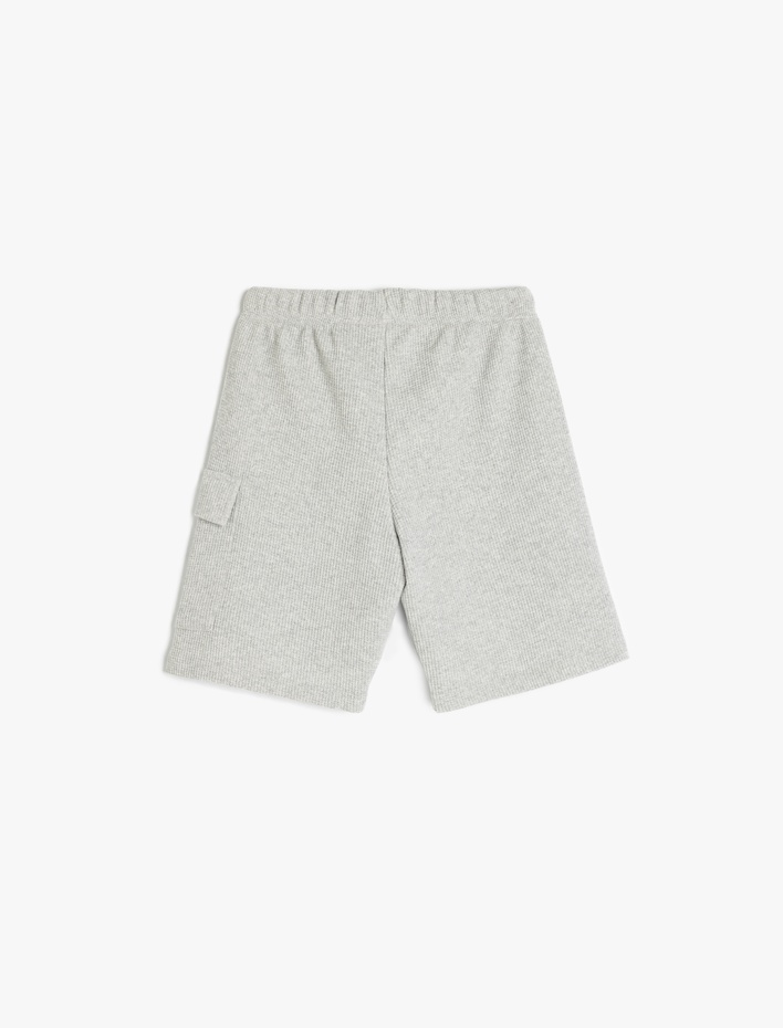 Erkek Çocuk Beli Lastikli Kapaklı Cep Detaylı Ribanalı Basic Şort