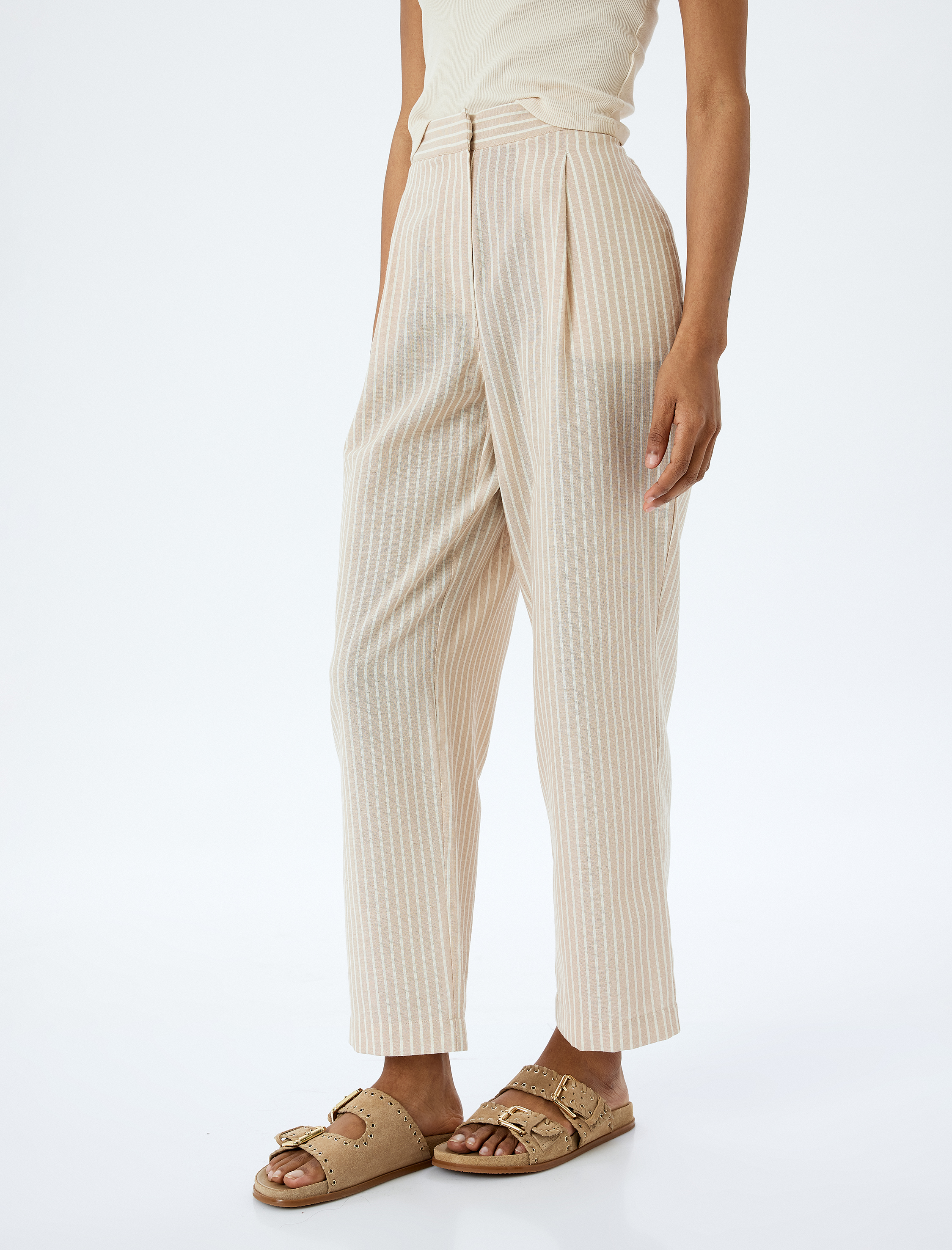   Rahat Kalıp Cepli Yüksek Bel Bol Paça Pantolon