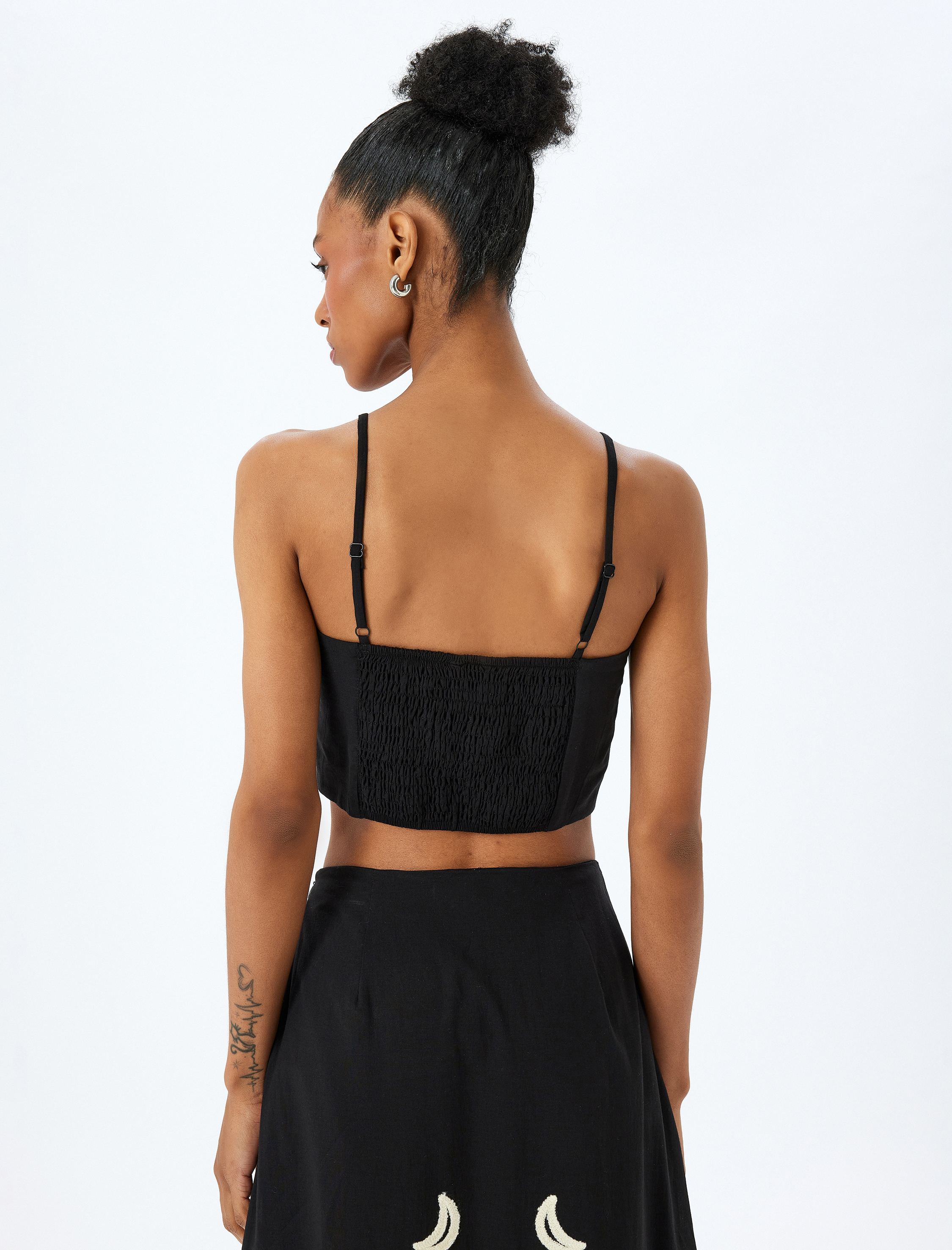   Pamuklu Slim Fit Gipeli İnce Askılı Crop Büstiyer