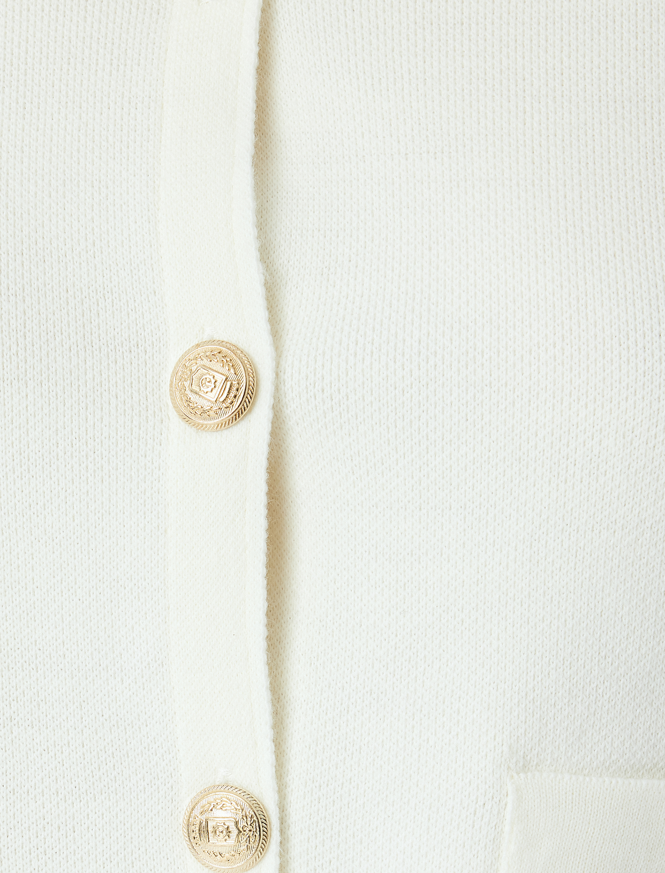   Kısa Kollu Bisiklet Yaka Cep Detaylı Düğmeli Triko Hırka