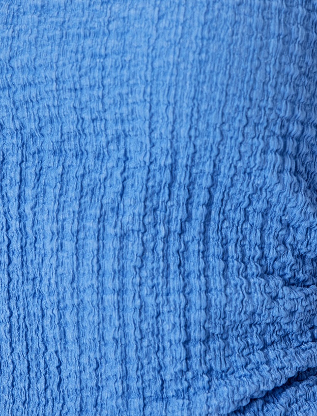 Dokulu Slim Fit Bisiklet Yaka Kolsuz Bluz_5