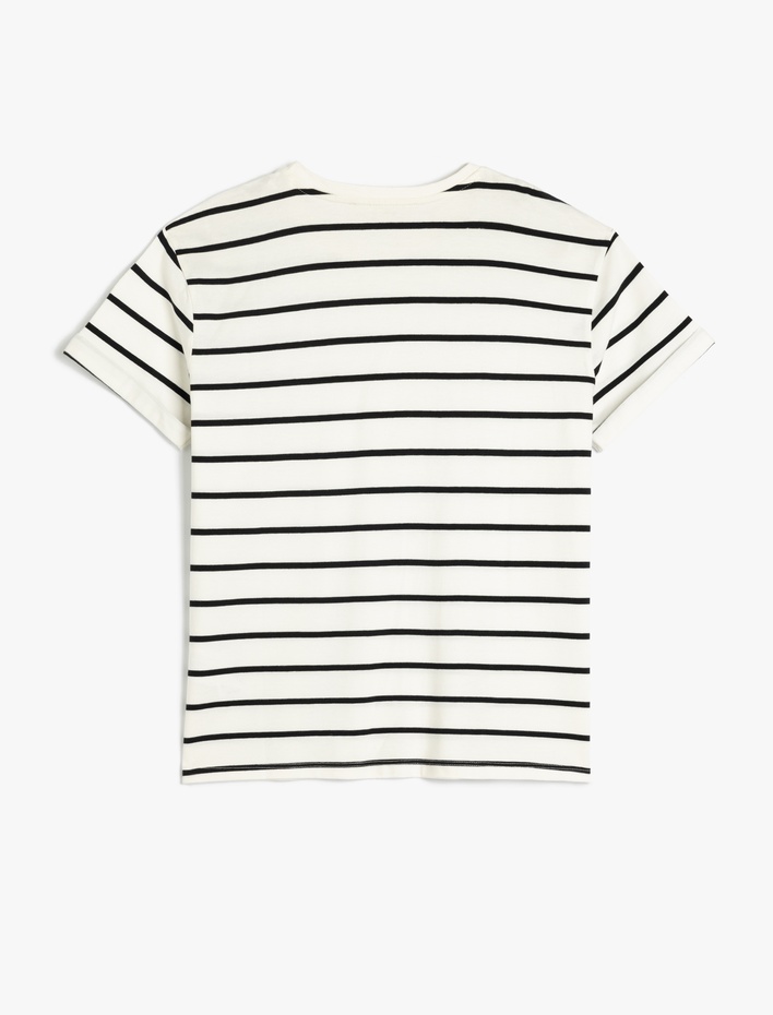  Bisiklet Yaka Kısa Kollu Pamuklu Tişört