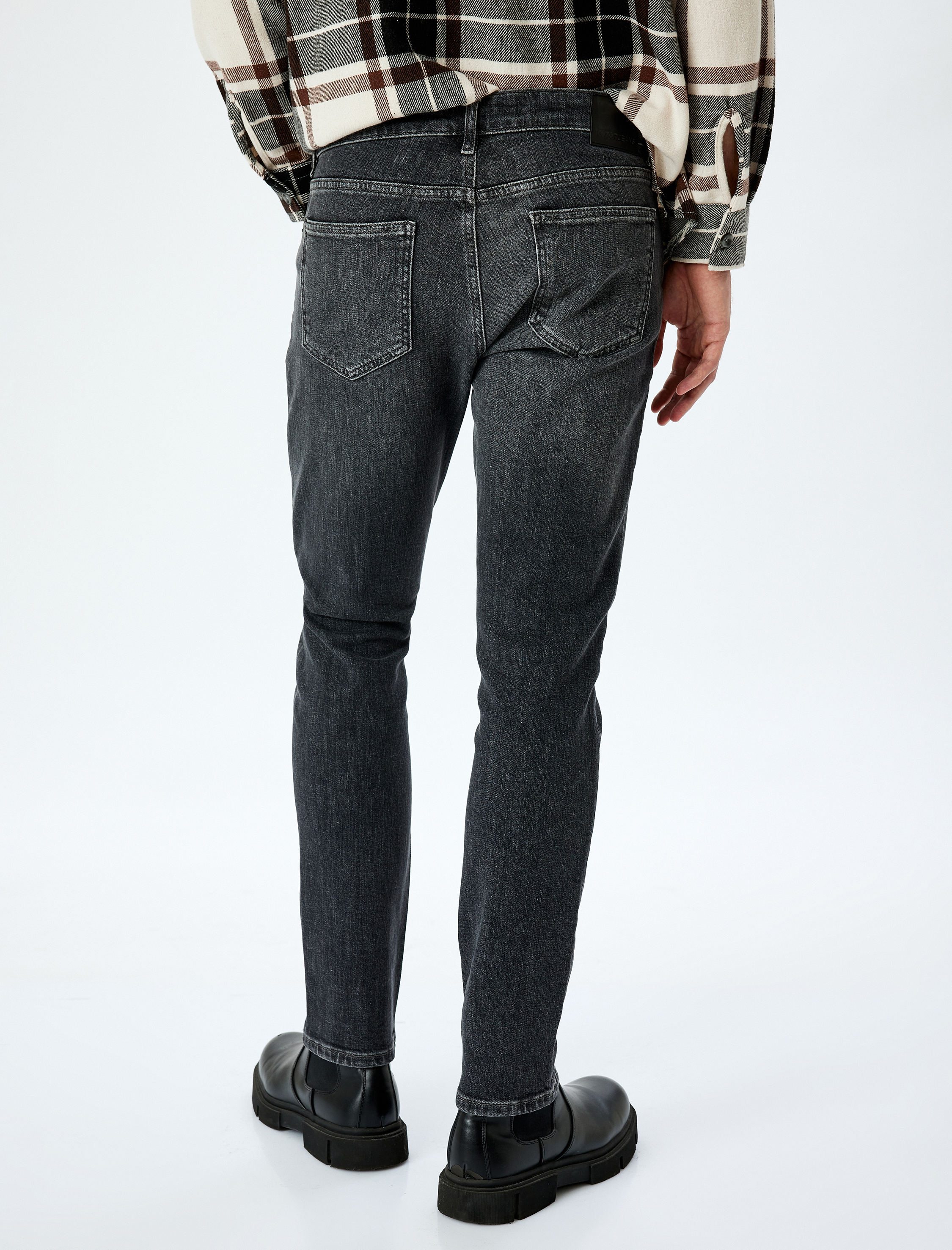 Siyah Erkek Pamuklu Normal Bel Slim Fit Jean Pantolon - Brad