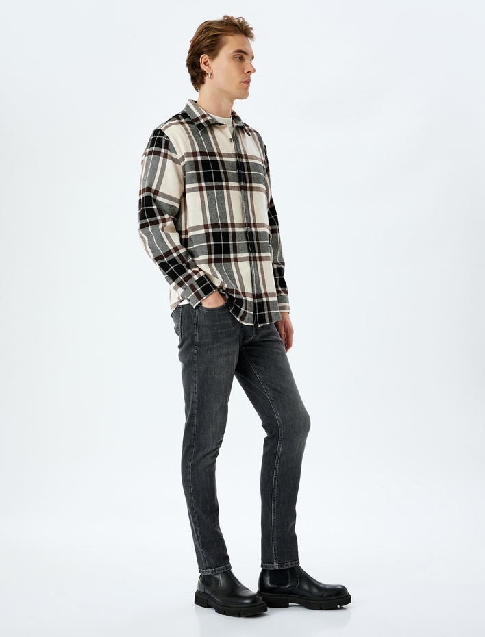  Pamuklu Normal Bel Slim Fit Jean Pantolon - Brad Jean