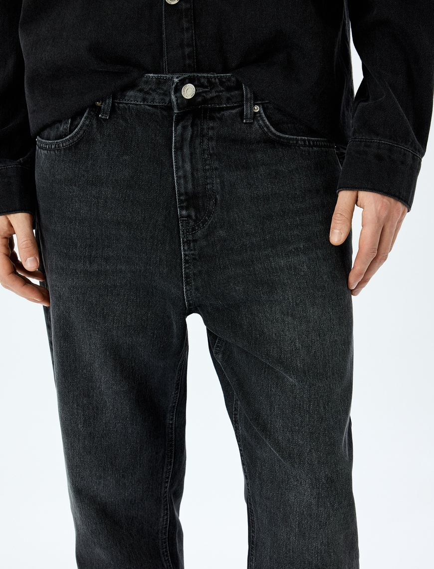   Pamuklu Normal Bel Loose Fit Jean Pantolon - Steve Jean