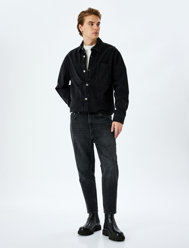Pamuklu Normal Bel Loose Fit Jean Pantolon - Steve Jean_0