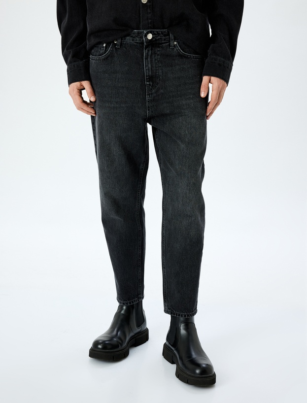 Pamuklu Normal Bel Loose Fit Jean Pantolon - Steve Jean_2