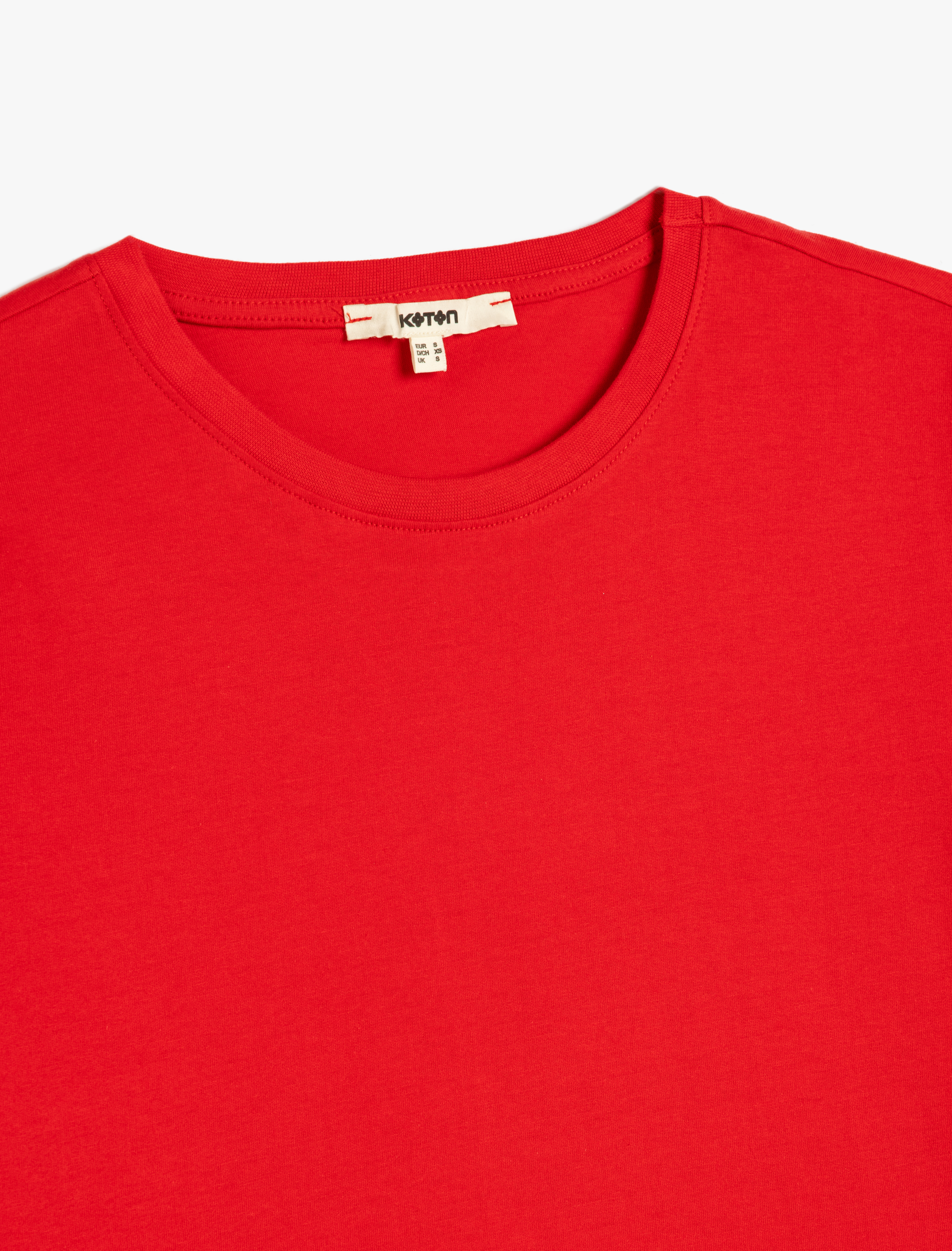   Kısa Kollu Bisiklet Yaka Pamuklu Basic Tişört