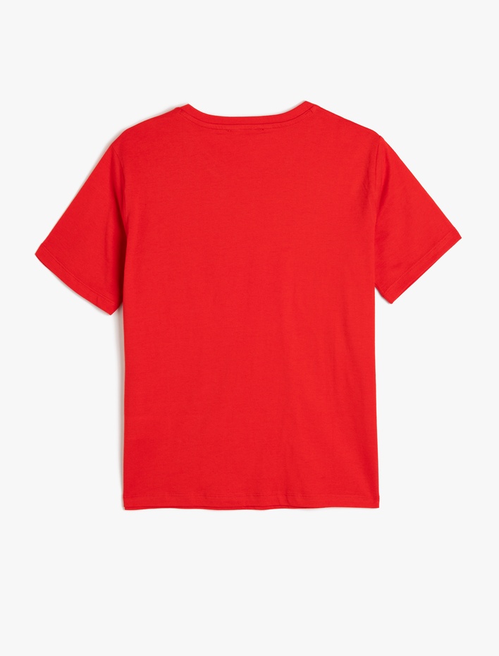  Kısa Kollu Bisiklet Yaka Pamuklu Basic Tişört