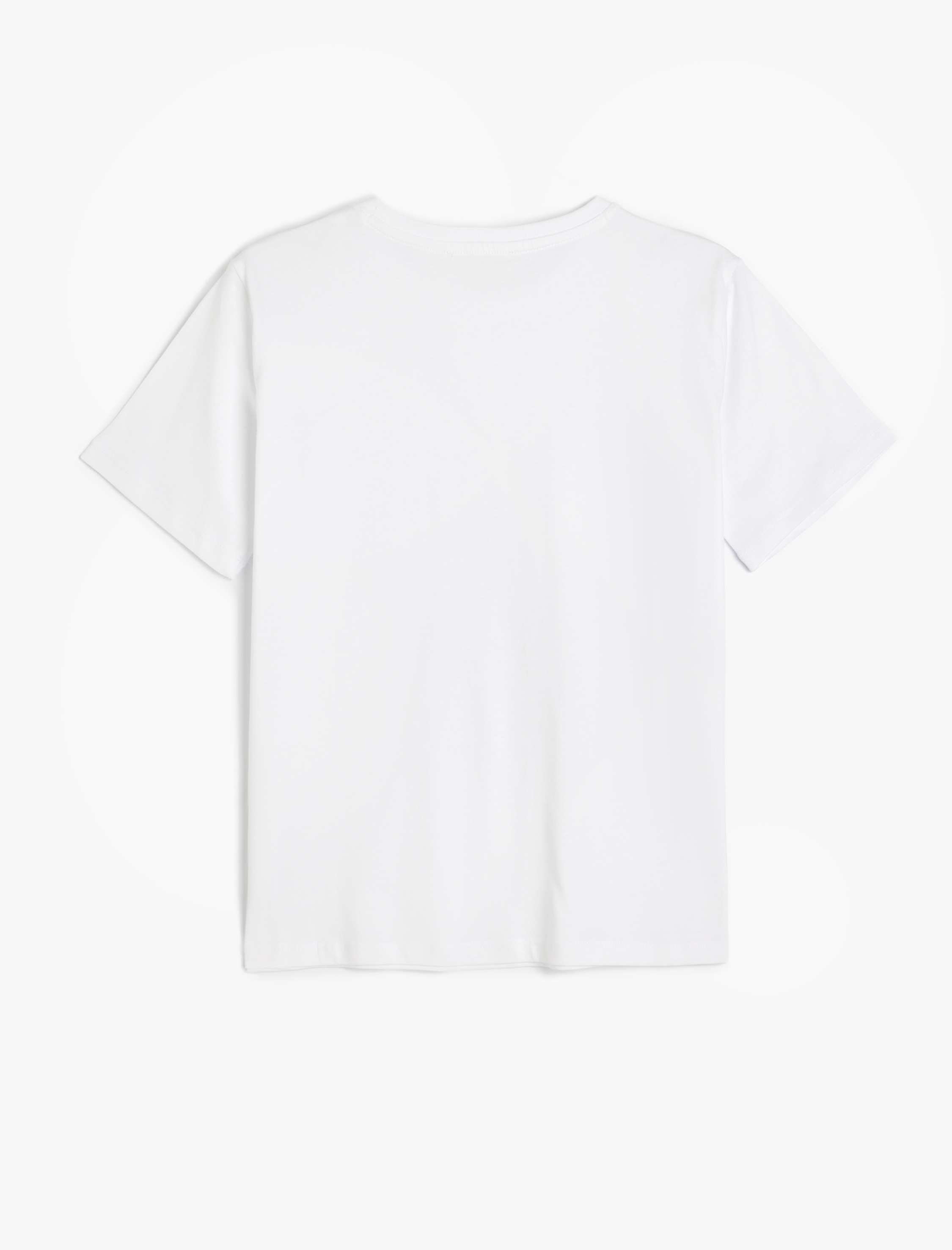   Kısa Kollu Bisiklet Yaka Pamuklu Basic Tişört