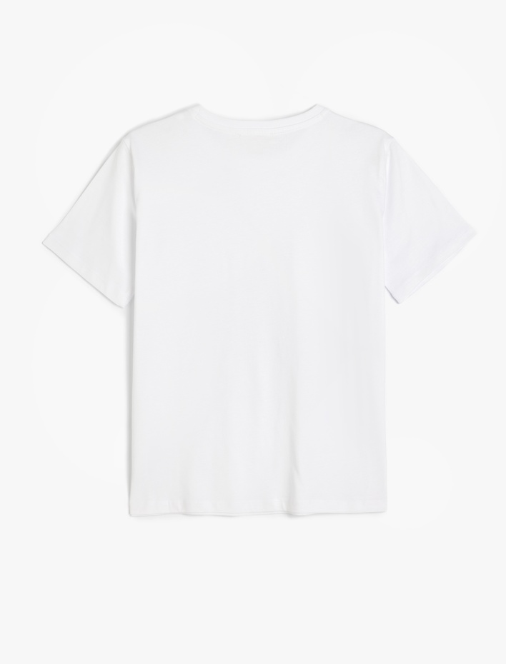  Kısa Kollu Bisiklet Yaka Pamuklu Basic Tişört