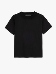 Bisiklet Yaka Pamuklu Kısa Kollu Basic Slim Fit Tişört