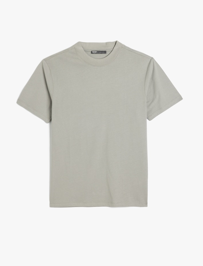  Bisiklet Yaka Pamuklu Kısa Kollu Basic Slim Fit Tişört