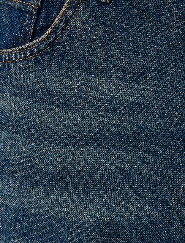 Normal Bel Pamuklu Bol Baggy Jean Pantolon_5