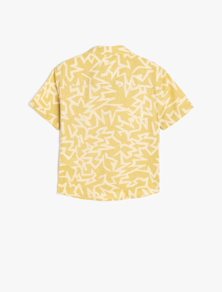 Erkek Çocuk Pamuklu Desenli Kısa Kollu Gömlek