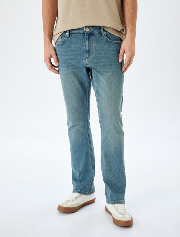 Normal Bel Pamuklu Slim Fit Jean Pantolon - Brad Jean_2