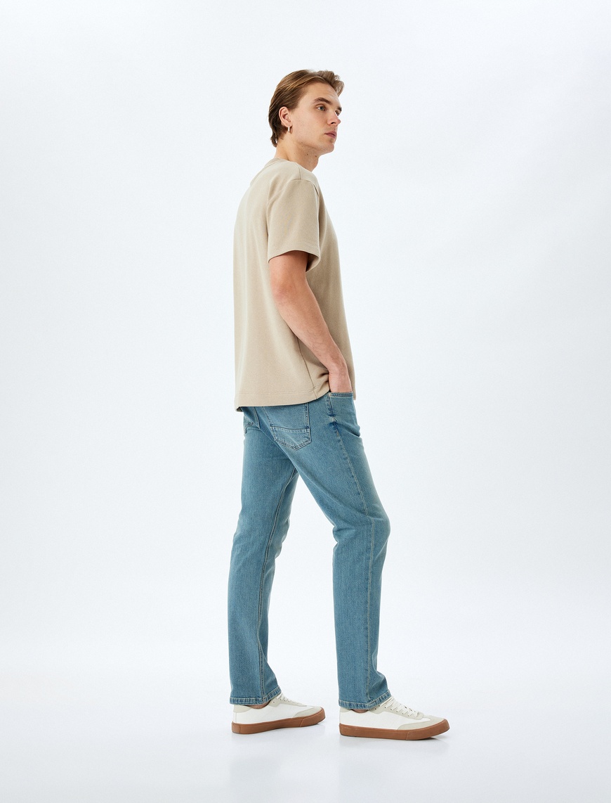   Normal Bel Pamuklu Slim Fit Jean Pantolon - Brad Jean