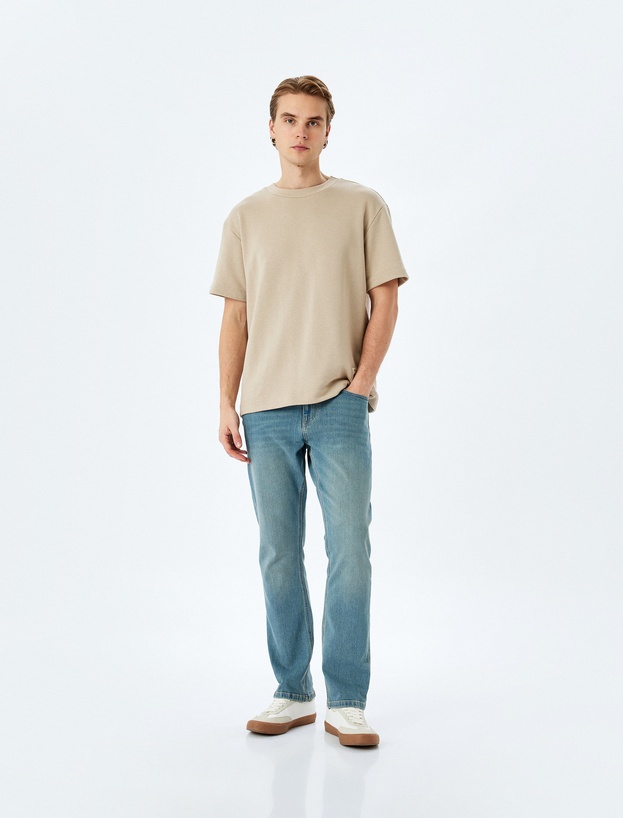 Normal Bel Pamuklu Slim Fit Jean Pantolon - Brad Jean_1