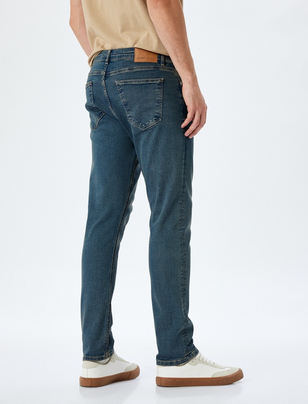 Normal Bel Pamuklu Cepli Slim Fit Jean Pantolon - Brad Jean_3