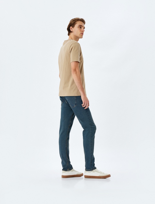 Normal Bel Pamuklu Cepli Slim Fit Jean Pantolon - Brad Jean_1