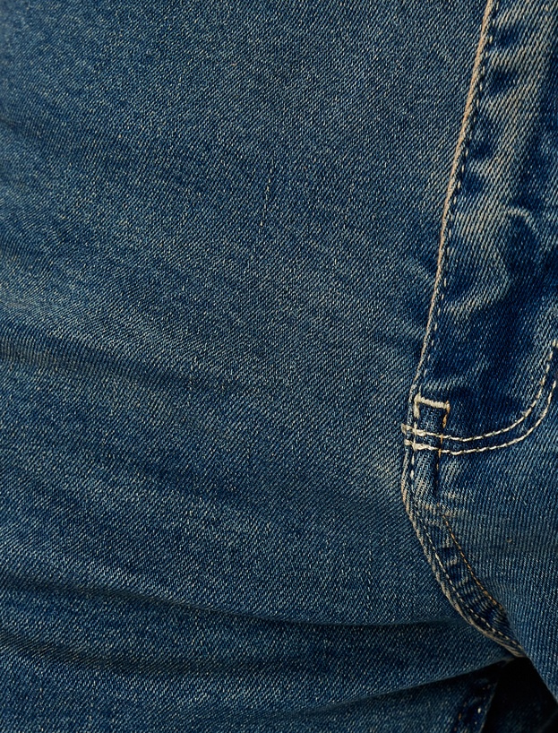 Normal Bel Pamuklu Cepli Slim Fit Jean Pantolon - Brad Jean_5
