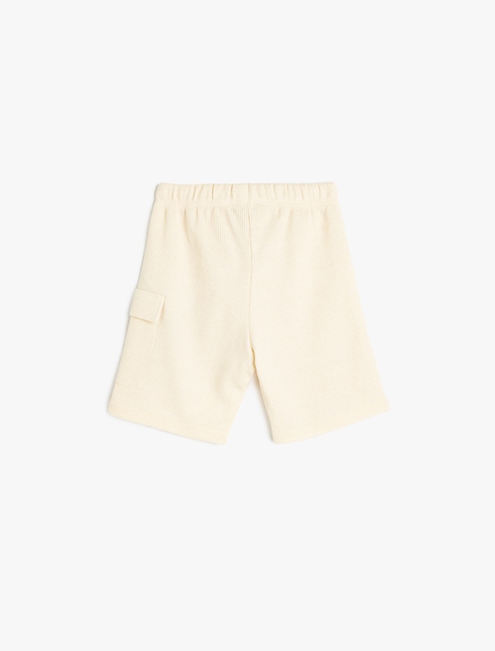 Erkek Çocuk Beli Lastikli Kapaklı Cep Detaylı Ribanalı Basic Şort