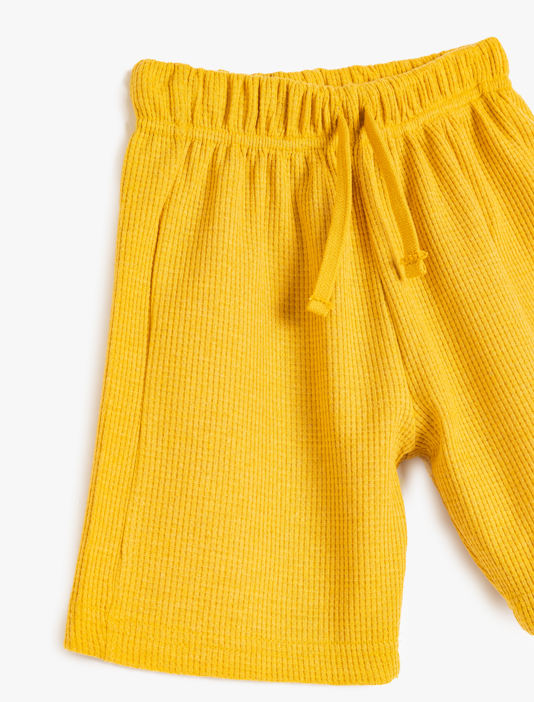  Erkek Çocuk Dokulu Beli Bağlamalı Cep Detaylı Basic Şort