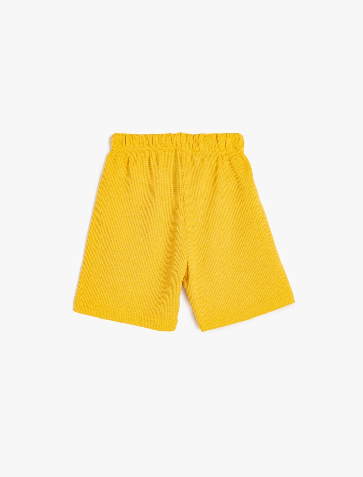Erkek Çocuk Dokulu Beli Bağlamalı Cep Detaylı Basic Şort