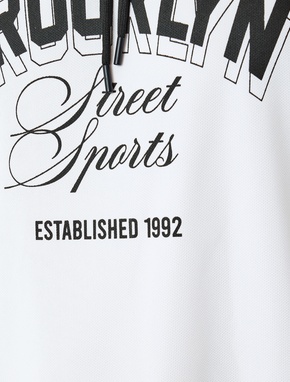 Slogan Baskılı Renk Kontrastlı Kapşonlu Kolsuz Spor Atlet_5