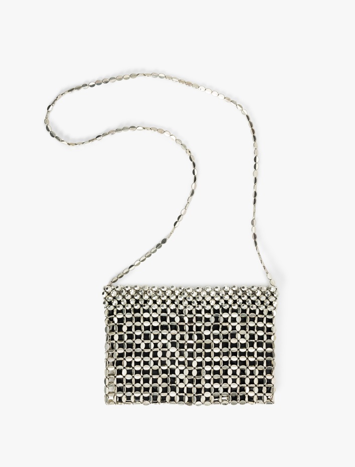 Kadın Metal Boncuklu Askılı Çapraz Çanta - Koton X Zeynep Bastık
