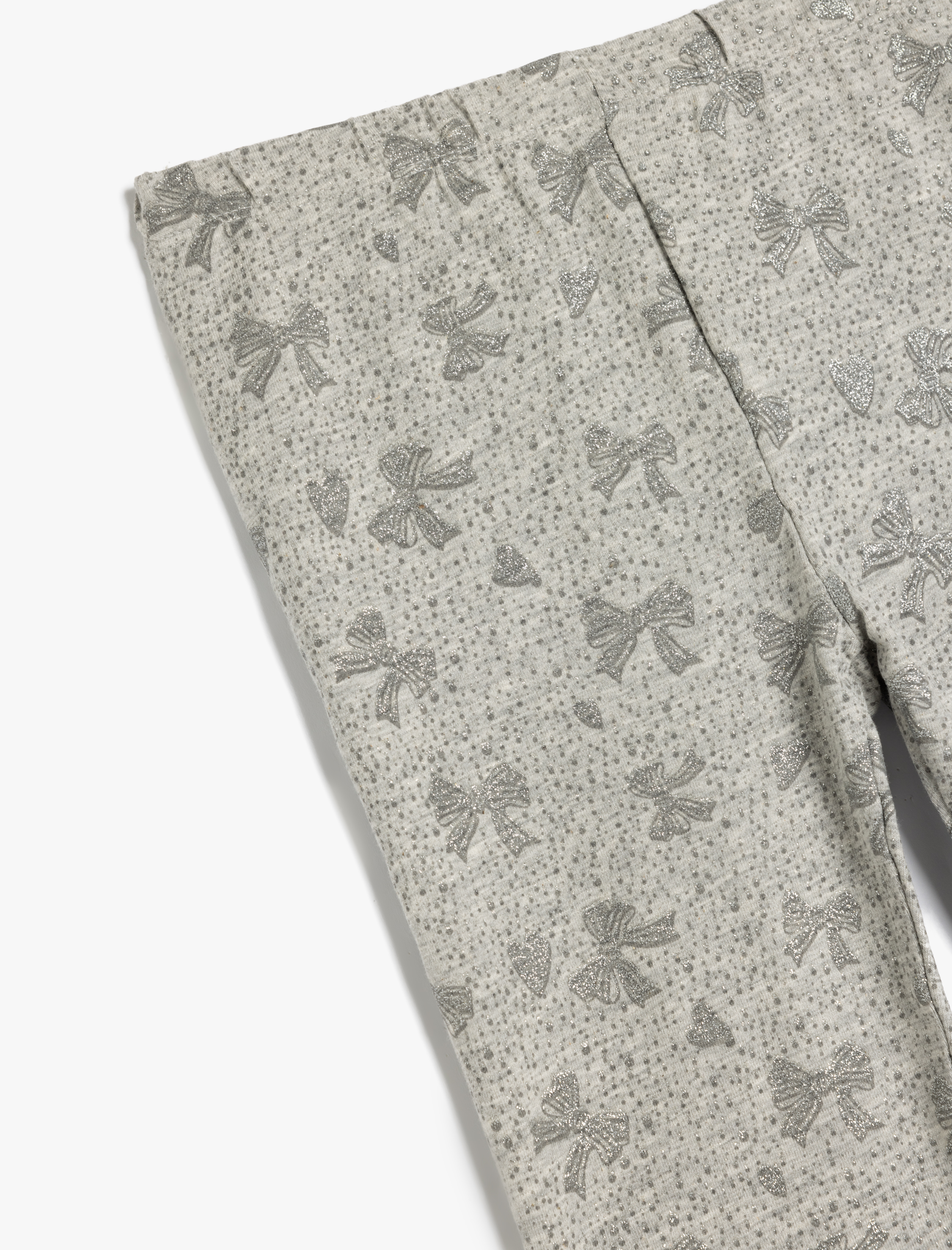  Kız Çocuk Sim Detaylı Fiyonk Baskılı Beli Lastikli Tayt