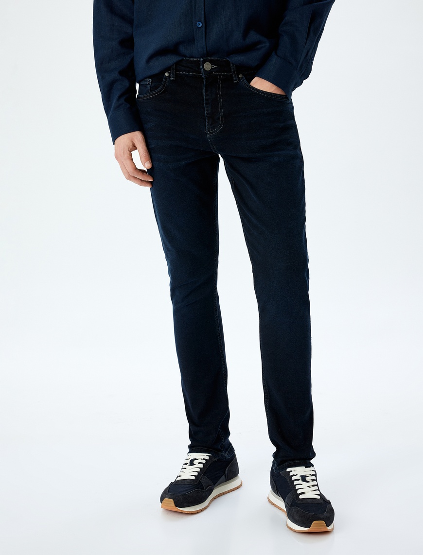   Pamuklu Normal Bel Slim Fit Jean Pantolon - Brad Jean