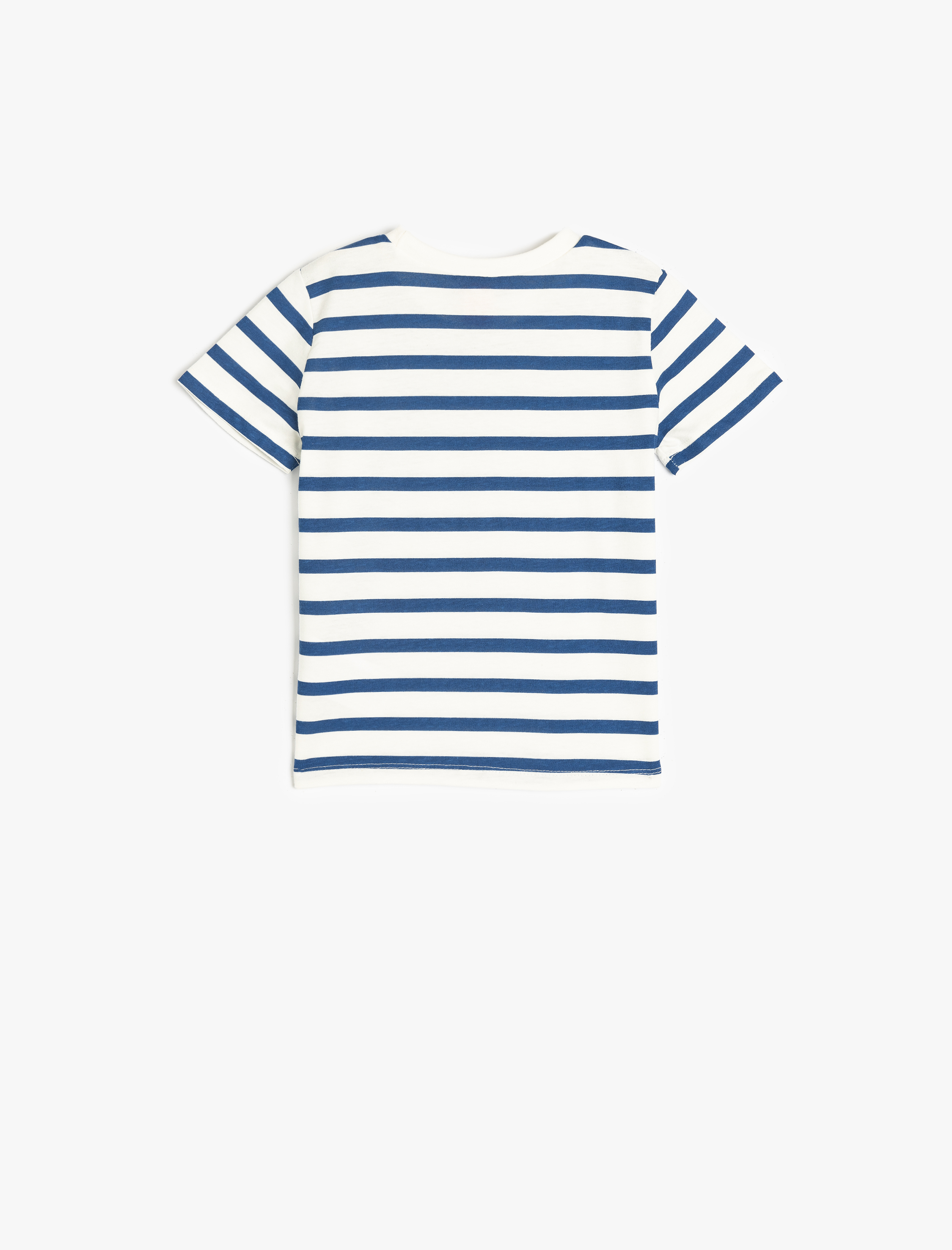  Erkek Bebek Çizgili Bisiklet Yaka Kısa Kollu Pamuklu Tişört