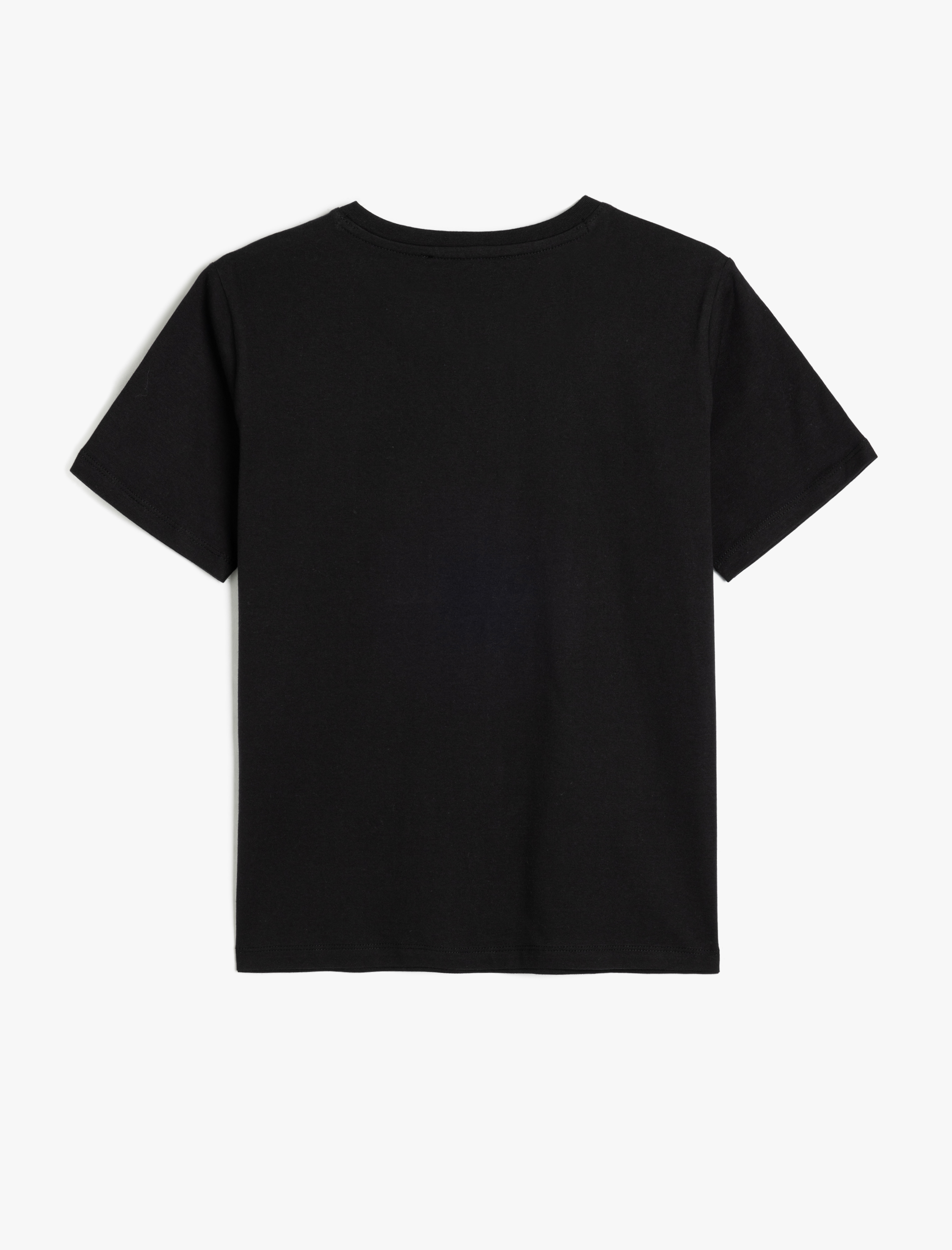   Kısa Kollu Bisiklet Yaka Pamuklu Basic Tişört