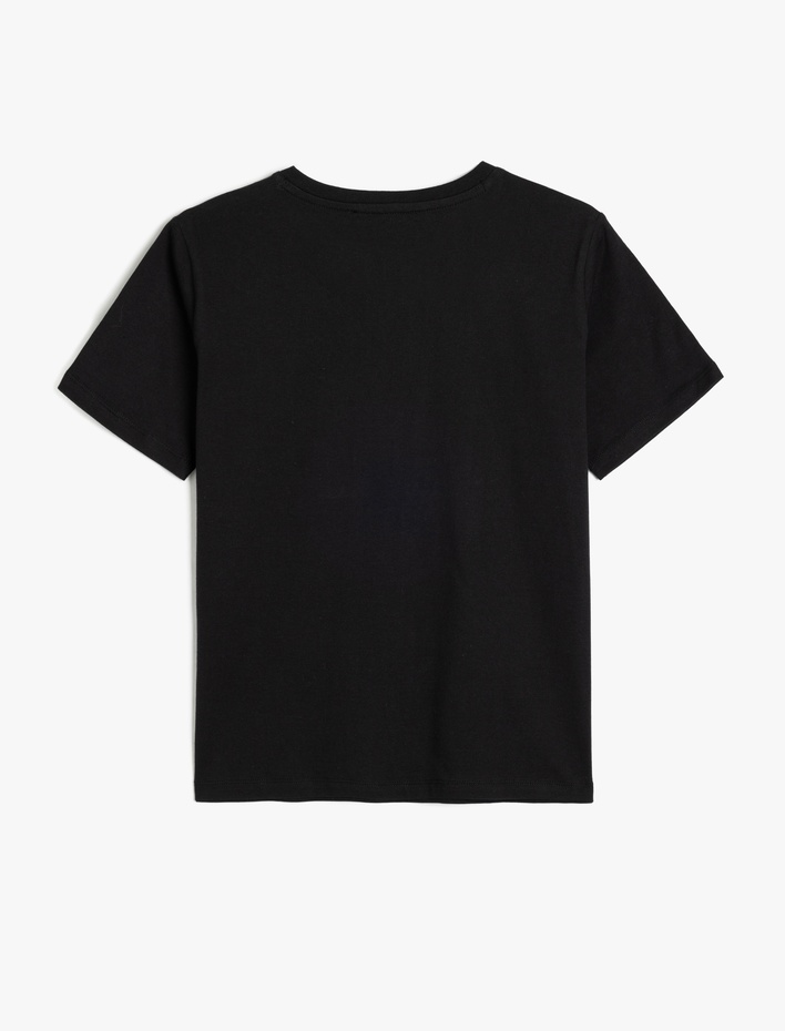  Kısa Kollu Bisiklet Yaka Pamuklu Basic Tişört