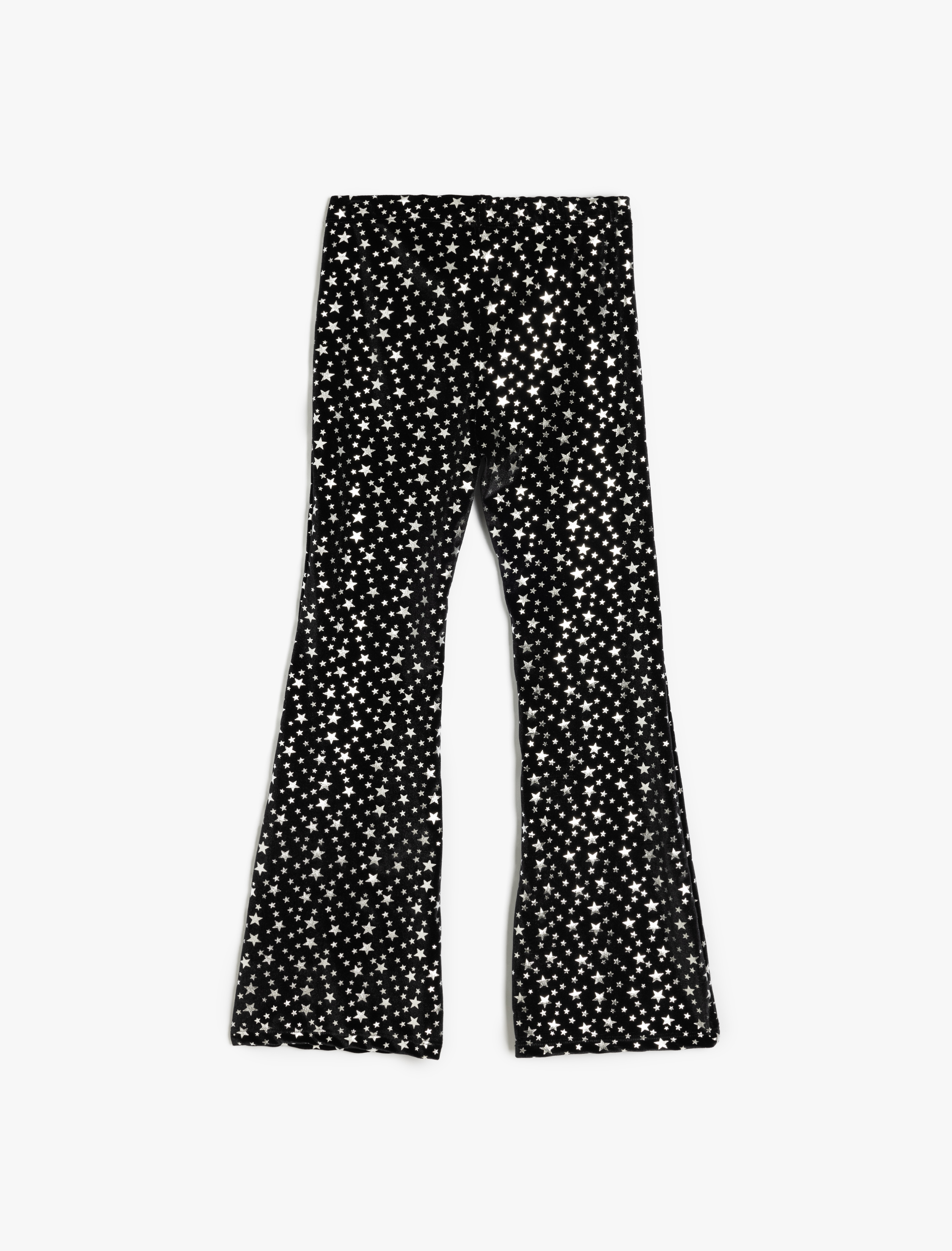  Kız Çocuk Yıldız Desenli İspanyol Paça Pantolon