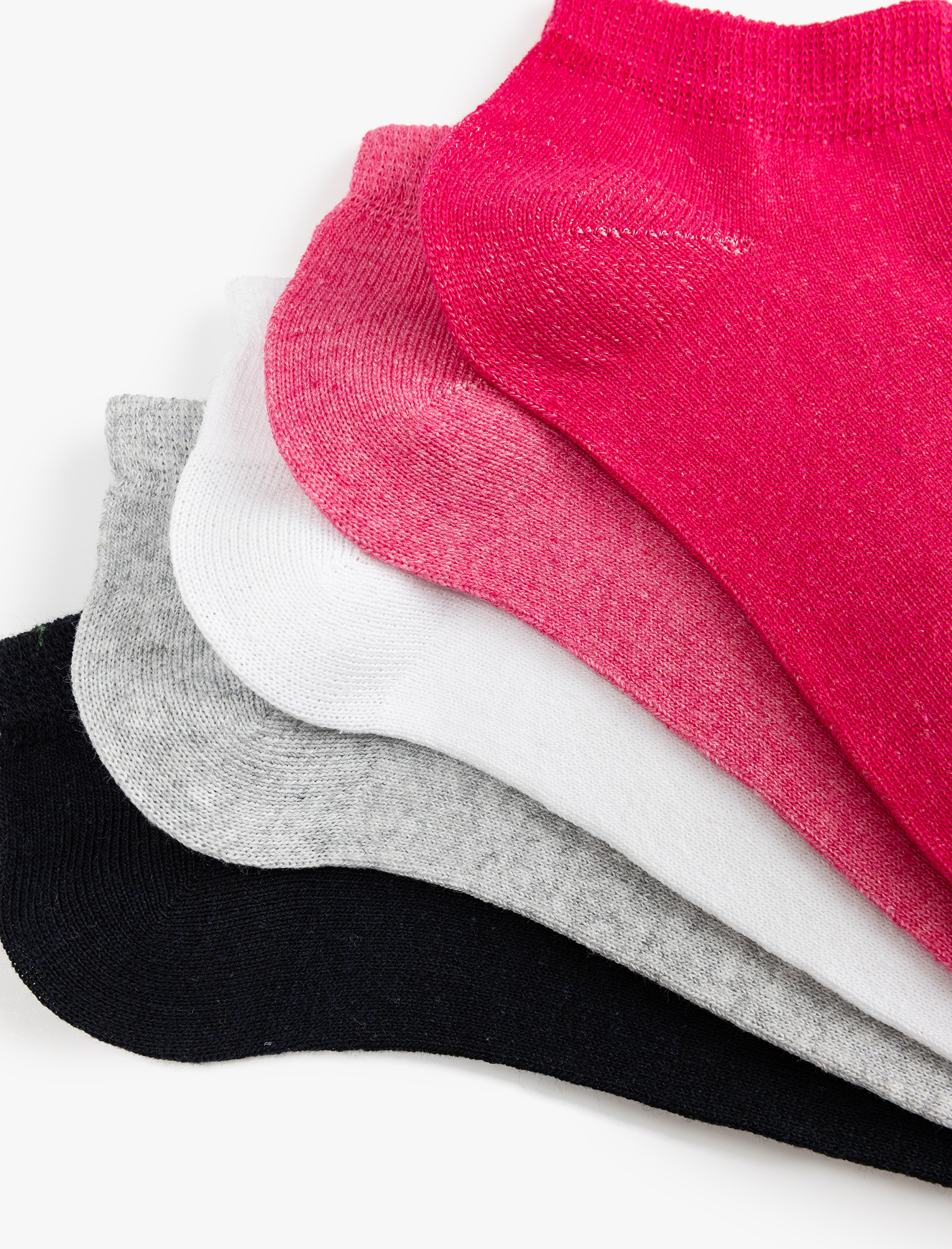  Kadın 5'li Basic Çok Renkli Patik Çorap Seti