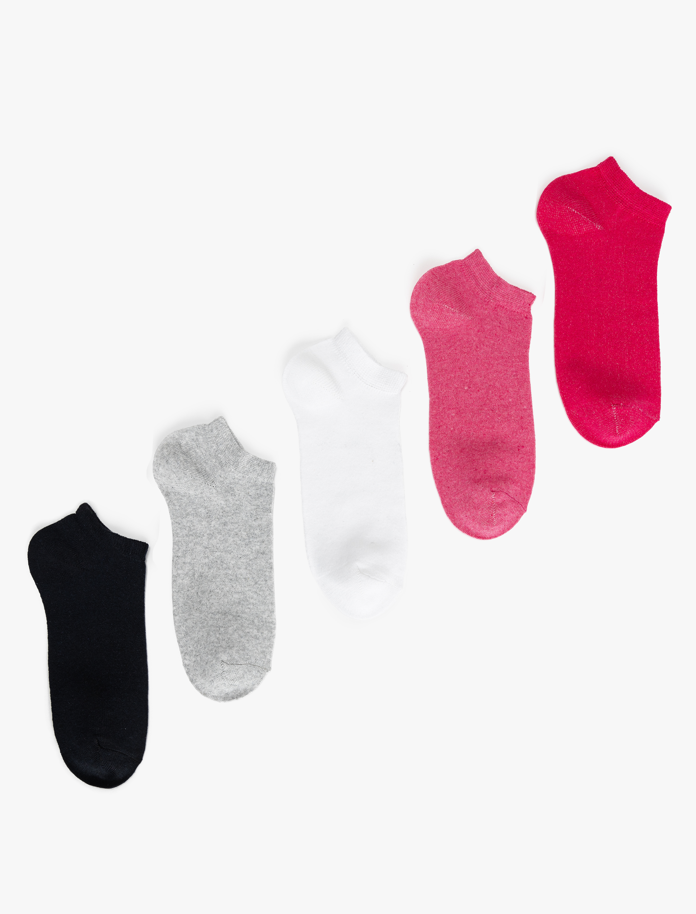  Kadın 5'li Basic Çok Renkli Patik Çorap Seti