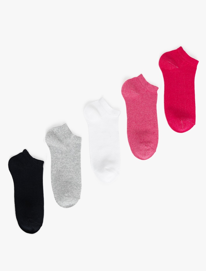 Kadın 5'li Basic Çok Renkli Patik Çorap Seti