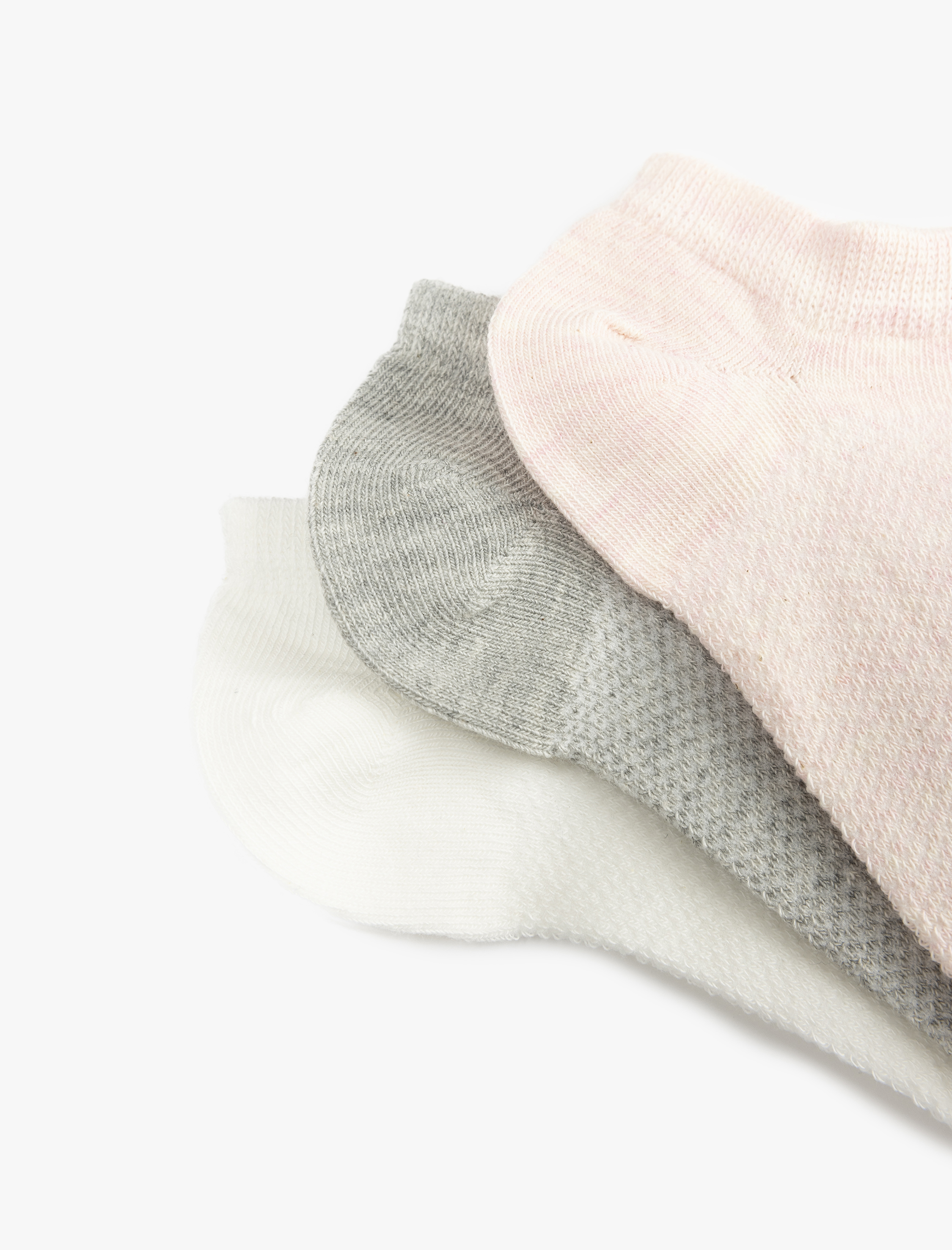  Kadın 3'lü Çok Renkli Basic Patik Çorap Seti