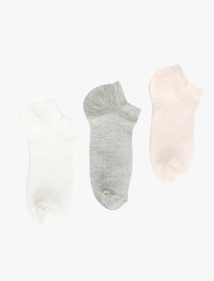 Kadın 3'lü Çok Renkli Basic Patik Çorap Seti