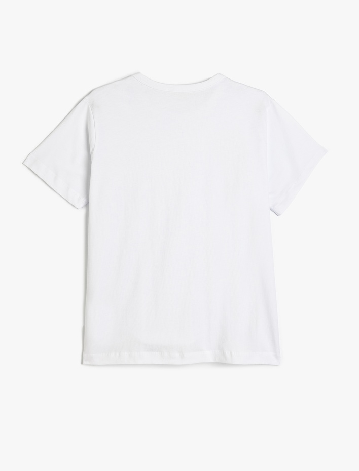  Pamuklu Kısa Kollu Bisiklet Yaka Basic Tişört
