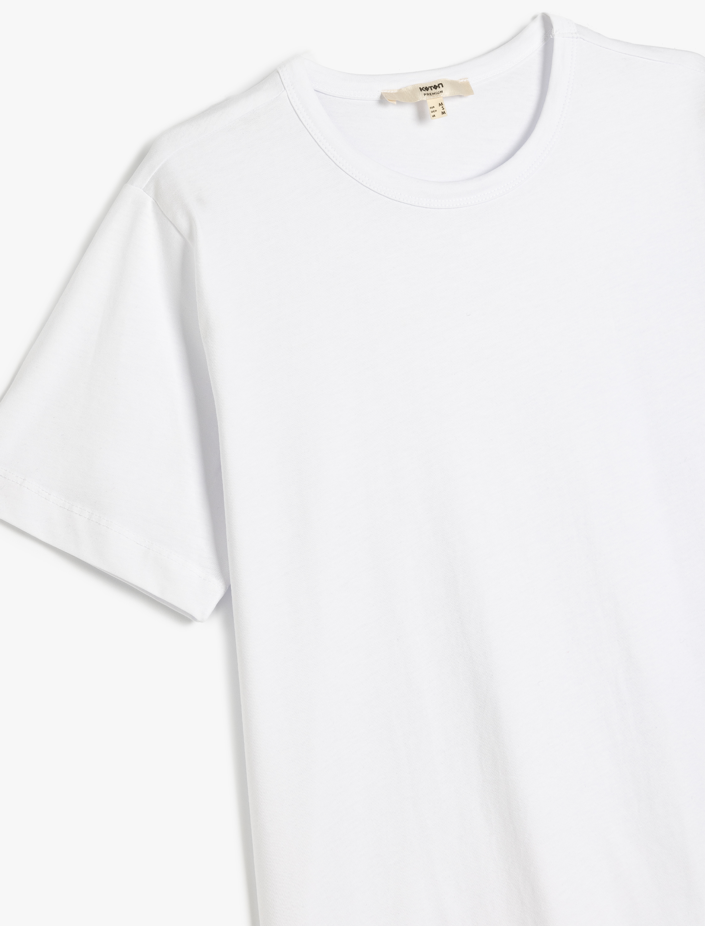   Pamuklu Kısa Kollu Bisiklet Yaka Basic Tişört