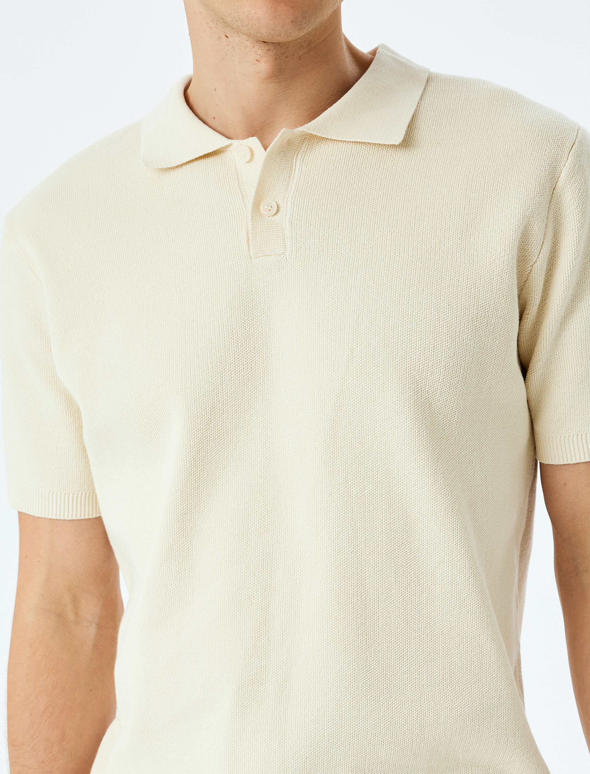   Pamuklu Basic Polo V Yaka Kısa Kollu Triko Tişört