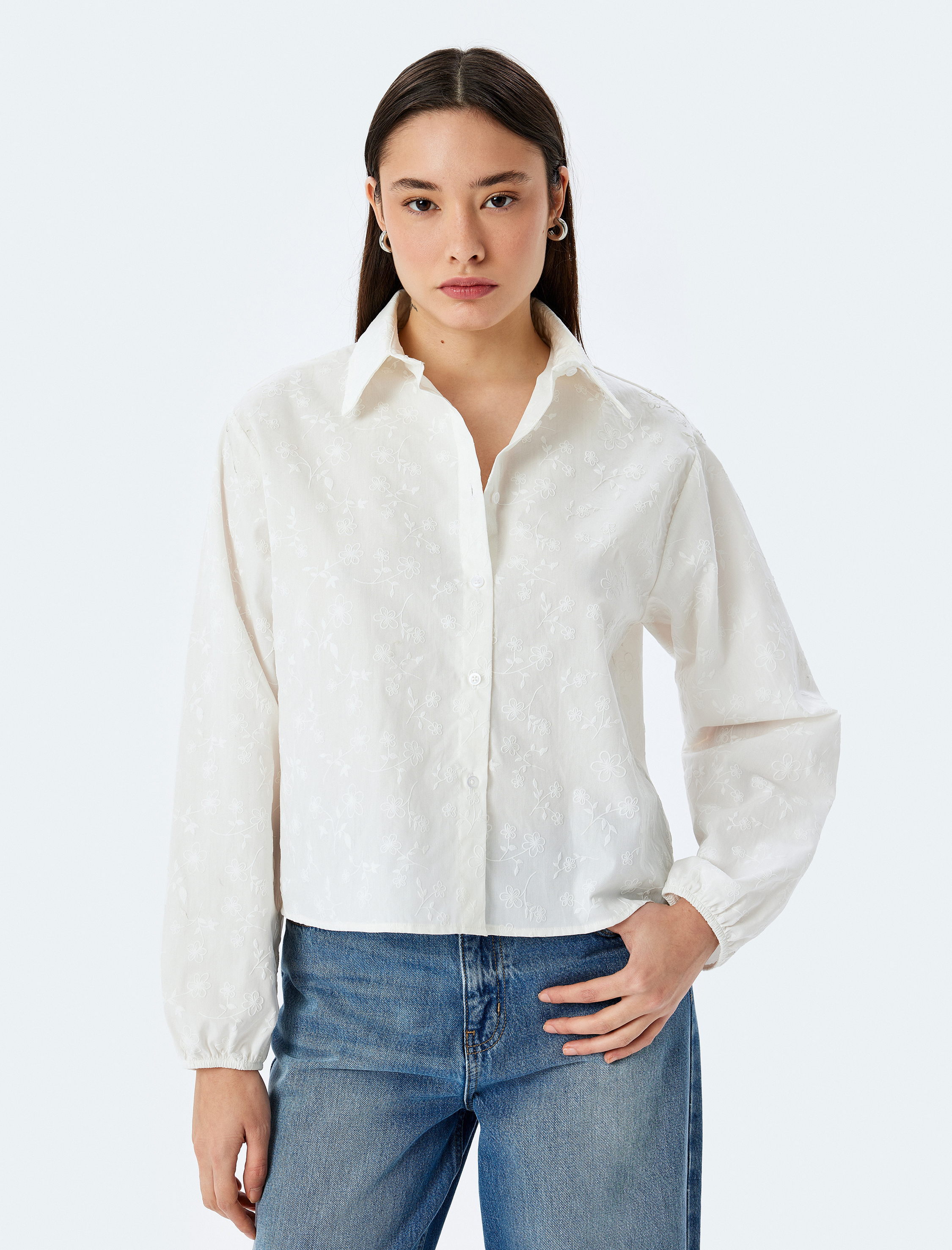   Fisto Klasik Yaka Uzun Kollu Düğmeli Gömlek