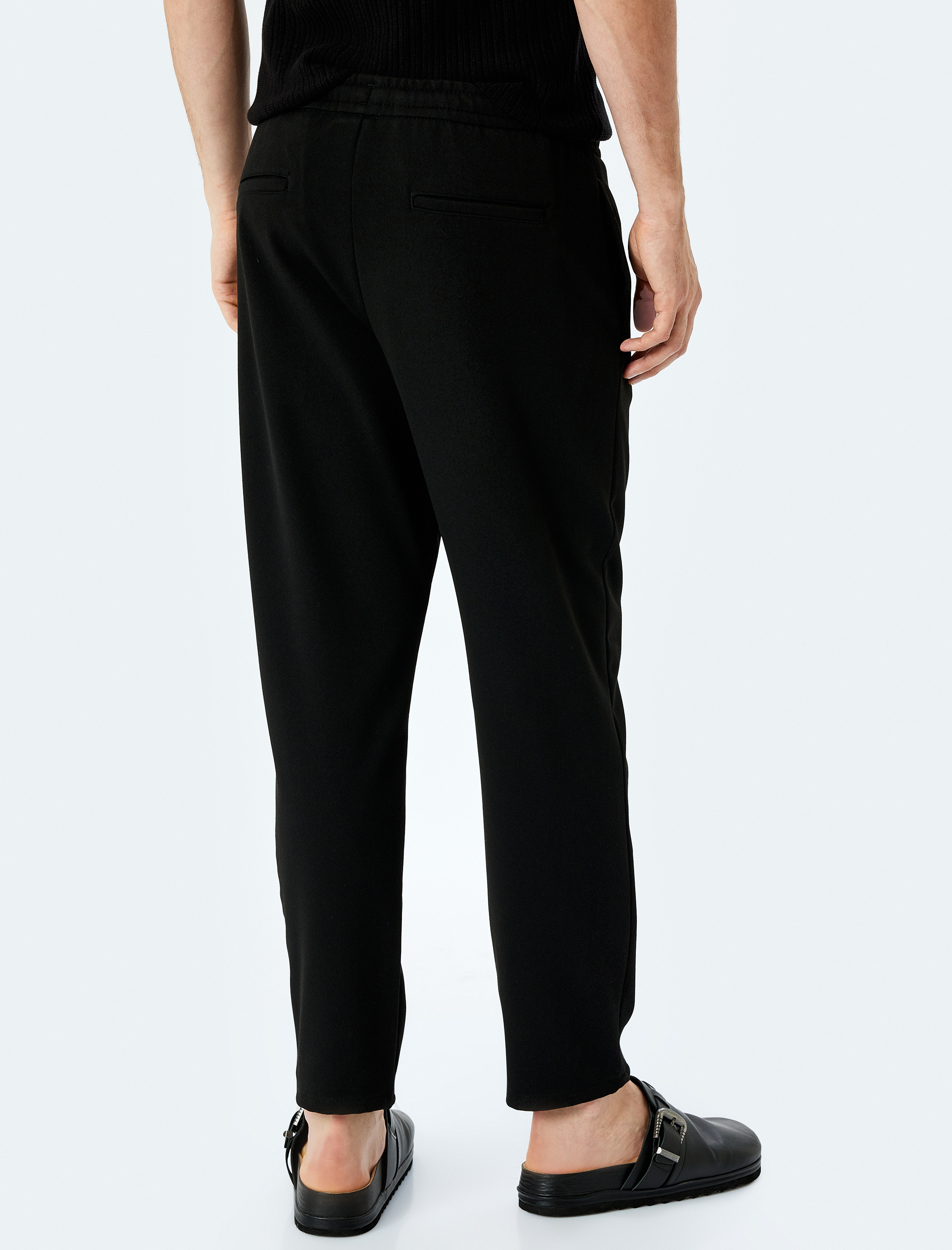   Viskon Karışımlı Cep Detaylı Beli Bağcıklı Pantolon