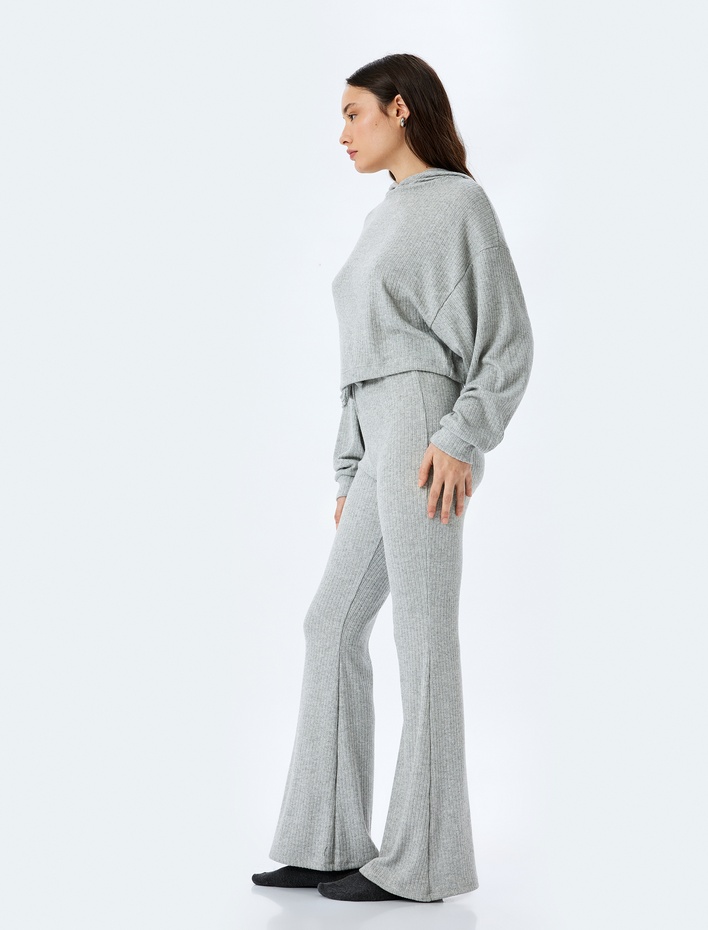  Viskon Karışımlı Beli Bağlamalı İspanyol Paça Pijama Altı